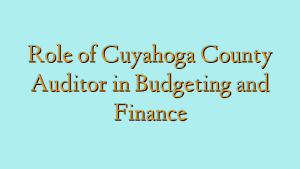 Role of Cuyahoga County Auditor in Budgeting and Finance